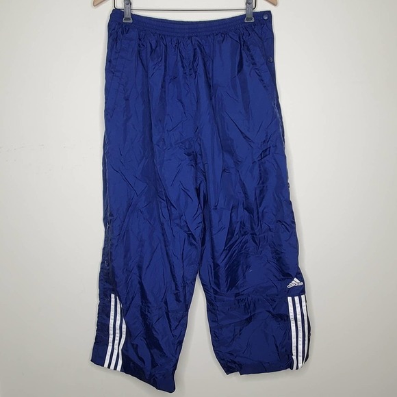 Adidas Blue Tear Away Pants 90s Grunge Windbreaker - Picture 1 of 5